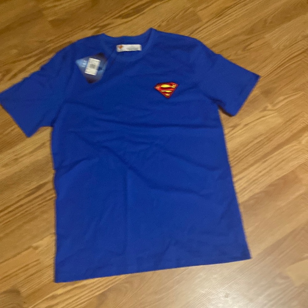 BNWT Super Man royal.blue short sleeve men t-shirt size large